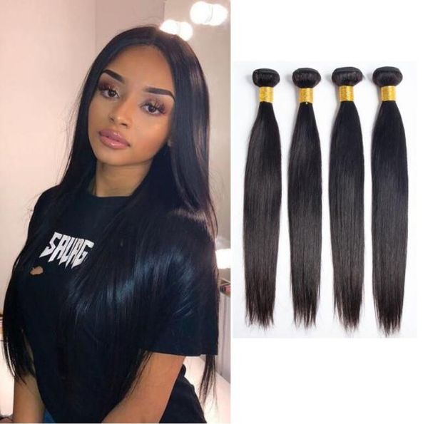 

whole 8a bundle malaysian silk straight wave human hair weaves 34 bundles body water curly yaki umprocessed hair extension we4032444, Black