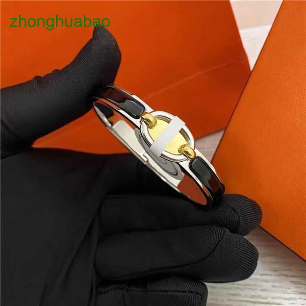 

hemres designer bracelet designer h pig nose bangles enamel bracelets new anchor chain 8 figure buckle couples daily accessories party weddi, Black