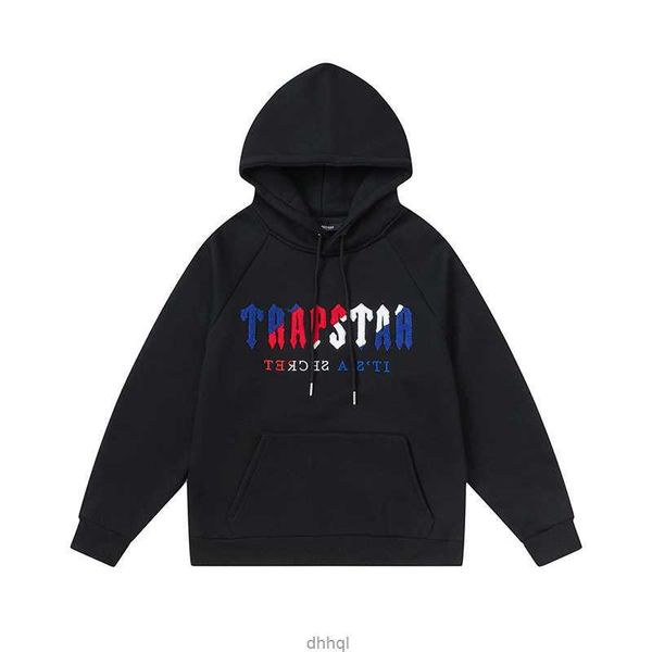 

brand tracksuit classic embroidery mens hoodie sportswear men's warm set loose trapstar hoodies sweatshirt jogging designers clothes us, Black