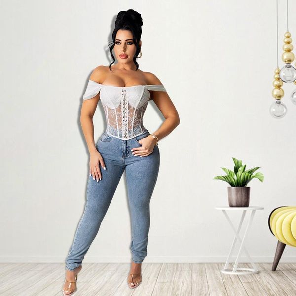

jeans ewsfv 2022 autumn women new fashion casual versatile skinny washing string long jeans, Blue
