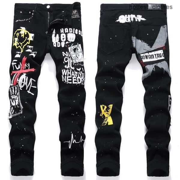 

am jeans designer mens skinny pants long hippop sticker letter embroidery slim denim straight streetwear wholesale 5 v4n8, Blue