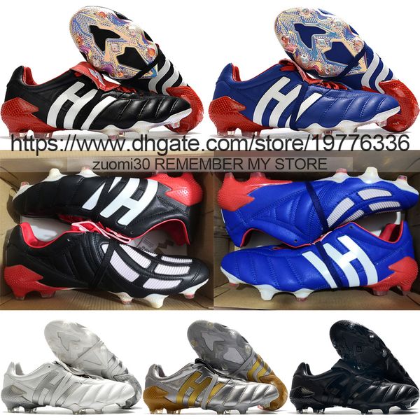 

send with bag quality soccer boots predator mania tormentor predator 20 training fg football cleats mens soft leather comfortable lithe socc, Black