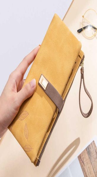 

engraved leaves long wallets fashion bifold women coin purse large capacity soft leather ladies wallet card holder wristlet3749076, Red;black