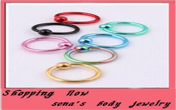 

body piercing jewelry steel 14 gauge titanium anodized captive ring bcr mixed colors5173943, Silver