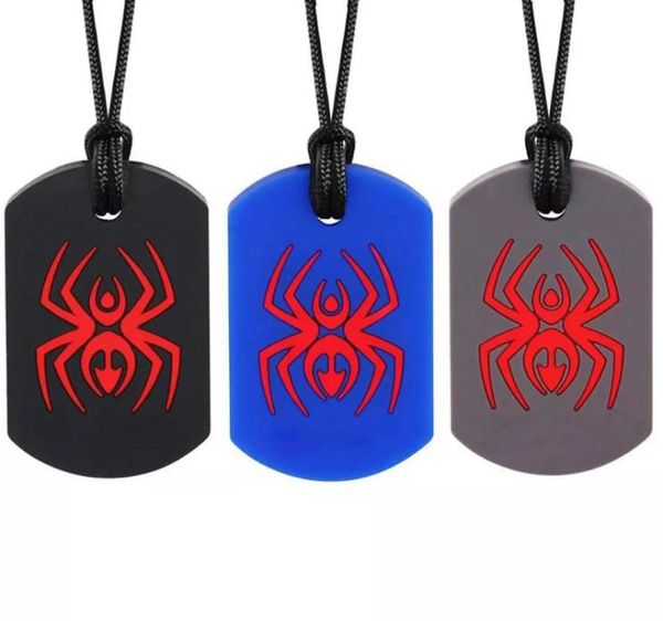 

sensory chew necklace spider teething pendant baby teethers for kids boys girls chewy fidget stim toy jewelry9490949