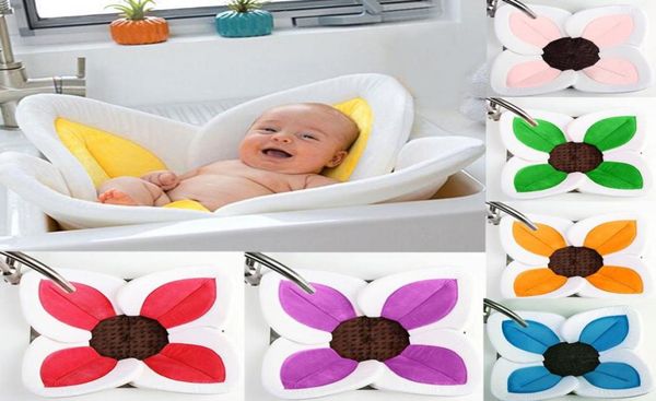 

new baby flower bath tub newborn blooming sink bath for baby boy girl foldable shower play bath infant plush floral cushion mat1579107