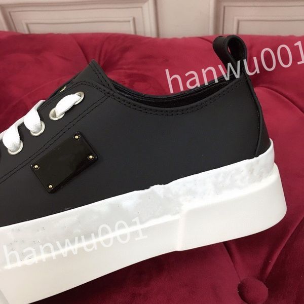

2023 luxury designer womans shoes leather lace up men's fashion platform sneakers white black mens womens casual shoes
