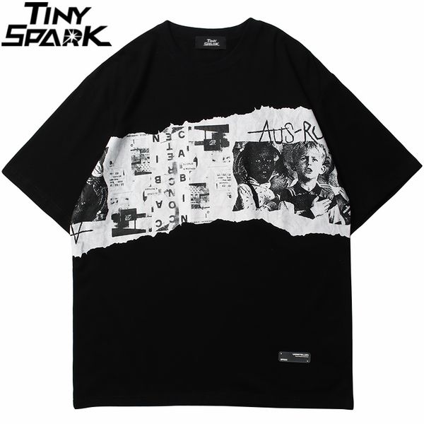 

mens tshirts men hip hop streetwear tshirt graphic printed tshirt spring summer harajuku cotton loose short sleeve tees black 230518, White;black