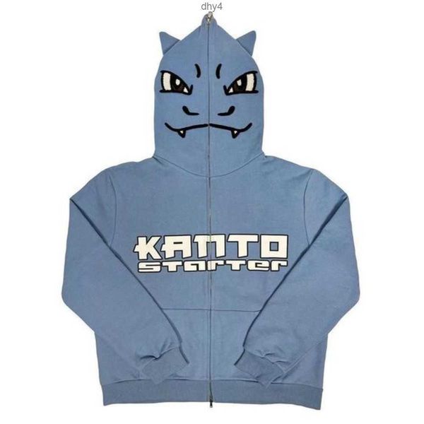 

green frog embroidered jacket y2k streetwear loose retro goth oversized sweatshirt hip hop trend zip hoodie men and women 220819 53psq, Black