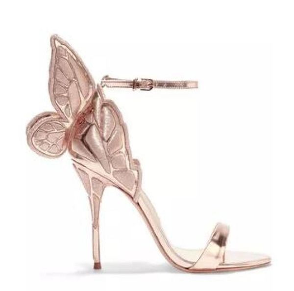 

ladies leather heels gold embroidered sandals solid butterfly trim heels size 3442 champagne colo3973820, Black