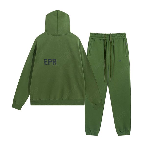 

black r hoodie designers mens tracksuits sweater trousers piece set streetwear sweatshirts sports suits el8g, Gray