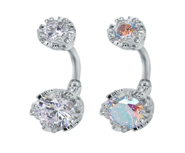 

d1038 zircon belly navel ring clear colors 144 h10123456998546, Silver