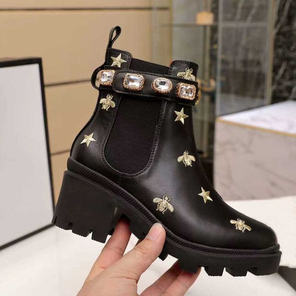 

booties winter martin designer boots designer women shoes letter suede high heeled boots metal fashion ladies short boots large size 35-42, Black