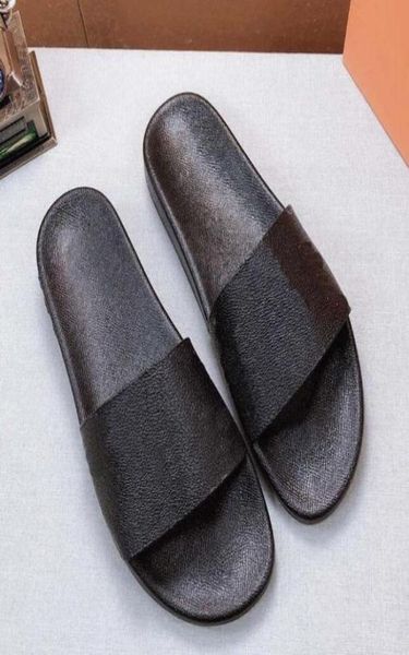

02p latest women men classic fashion leather flip flop slippers sandals men women shoes quality slippers sandals7846527, Black