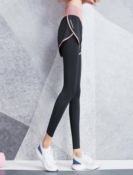 

vansydical 2 in 1 running pants women yoga leggins striped workout jogging leggings female sweatpants compression pants women19039925, Black;blue