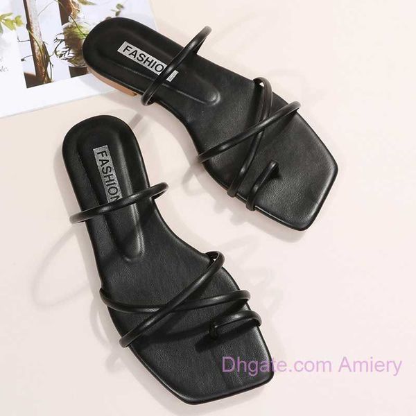 

2023 women beach shoes designer summer sandals slippers women 2023 new flat toe slides lace up flip flops sandal slipper for woman