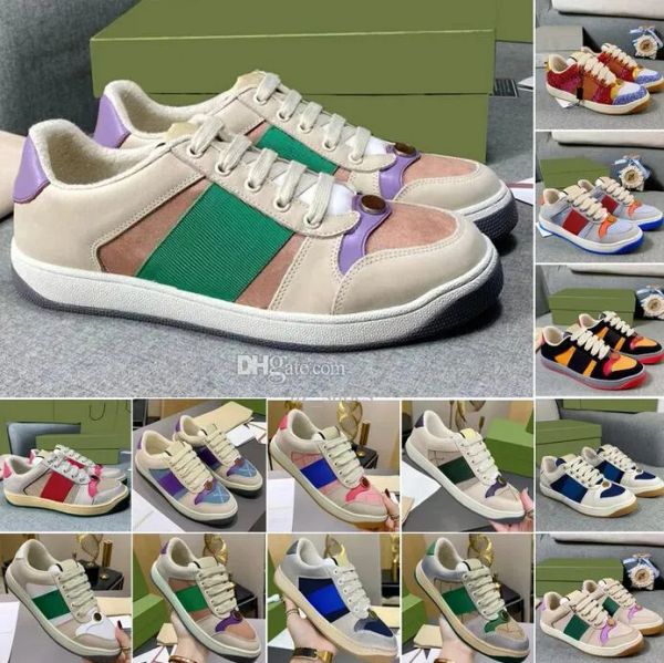 

womens mens luxury screener sneakers designer casual shoes woman do old plate-forme high-end new vintage upscale cowhide gg''sneak, Black
