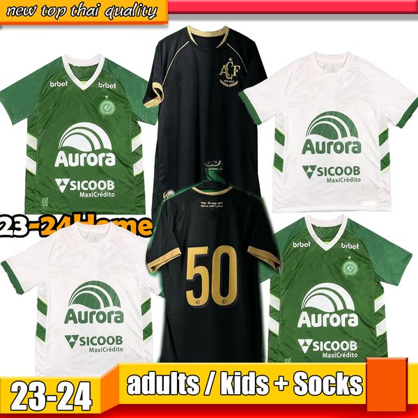 

23/24 chapecoense 50th anniversary soccer jersey 2023 2024 home 50th anniversary silva tiepo fabinho ravanelli geuvanio bruno football shirt, Black;yellow