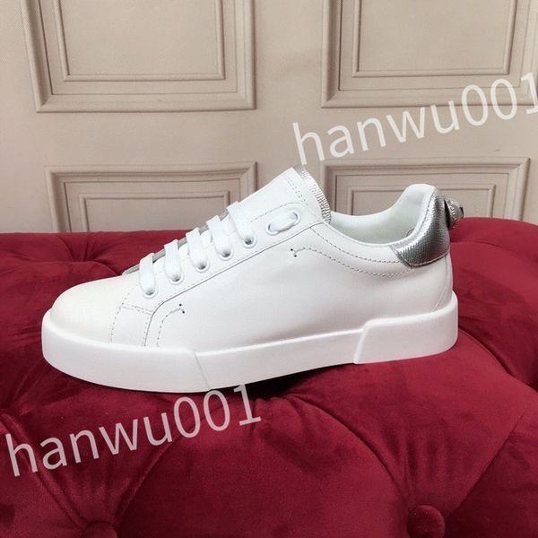 

new designer woman shoe leather lace up men fashion platform sneakers white black mens womens casual shoes