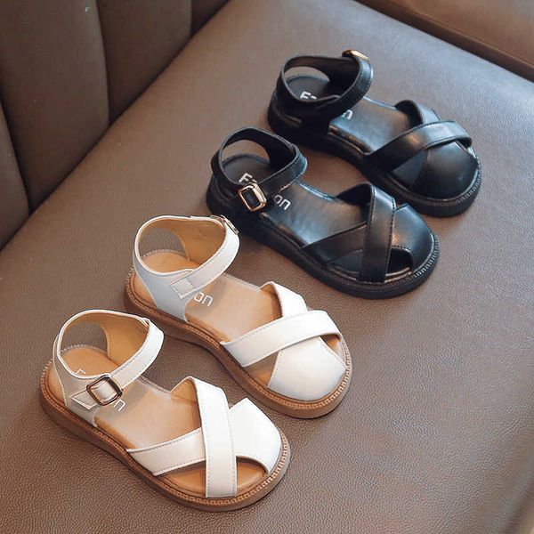 

sandals 2023 summer baby's sandals size 22-35 girls baotou hollow sandals casual kids boys pu leather beach sandals fashion sandals fla, Black;red