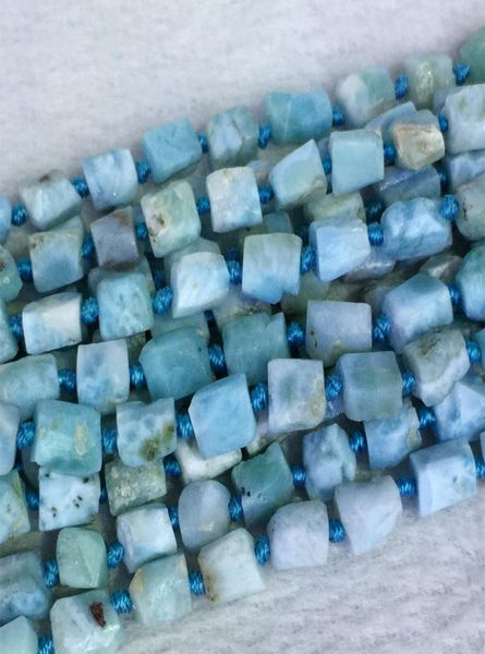 

whole natural genuine raw mineral blue larimar hand cut nugget form loose rough matte faceted beads 68mm 15quot 053934822420, Black