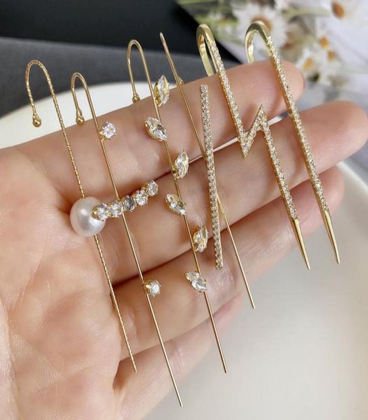 

kimter rhinestone earcuffs earrings fashion jewelry for women girls ear crawler hook piercing cartilage clip wedding earring gifts8780557, Golden;silver