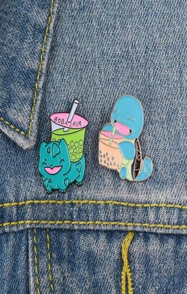 

evolutionary pet frog tortoise enamel pins pearl milk tea boba bages clothes backpack lapel pin brooches cartoon jewelry gifts for7949671, Blue