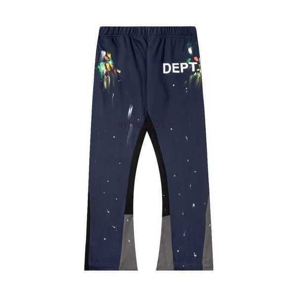 

men's pants galleries dept designer sweatpants sports 7216b painted flare sweat pant fashion brand splicing hand-painted printed high k, Black