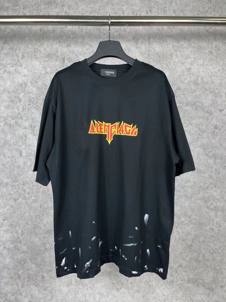 

summer mens tshirts designers t shirts fashion clothing new classic letter lightning letter straight split print worn out short sleeve t-shi, White;black