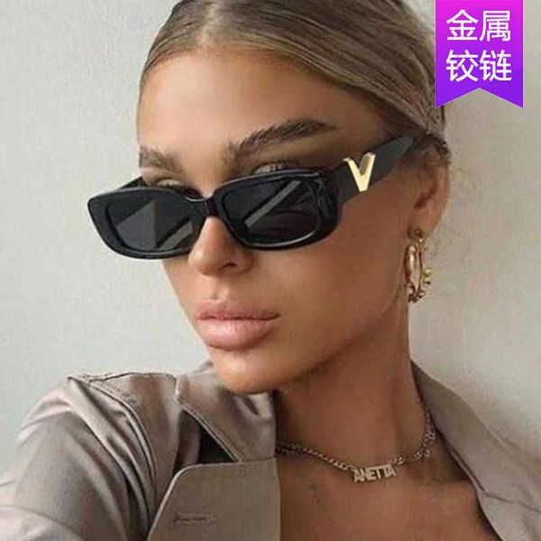 

sunglasses v small frame square fashion trend women's sunglasses 2021 new street show, White;black