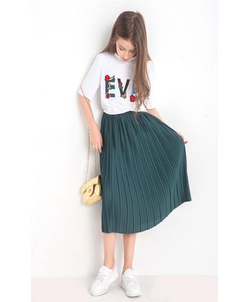 

teenage clothes for teen girls skirt suit patchwork shirt skirt 2pcs spring summer girls costume kids clothing set for 414 y1906249002, White