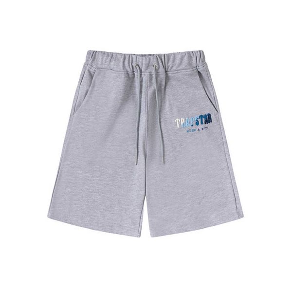 

men's tracksuits 2023 brand trapstar printed sportswear men 3 colors 2 pieces set loose short-sleeved shorts 4ess, Gray