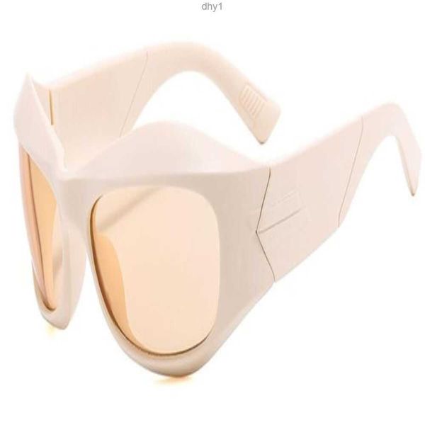 

sunglasses cyber y2k women men designer luxury 2000s aesthetic fashion sun glasses warpround sports goggles white oval shades 4kcc7, White;black