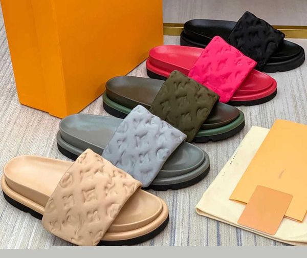 

pool pillow mules women sandals sunset flat comfort mules padded front strap slippers fashionable easy-to-wear style slides 2023, Black