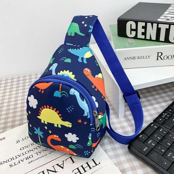 

fashionable children's cross body bag cute trend shoulder bag zipper vasit bag cartoon dinosaur printing children's chest bag