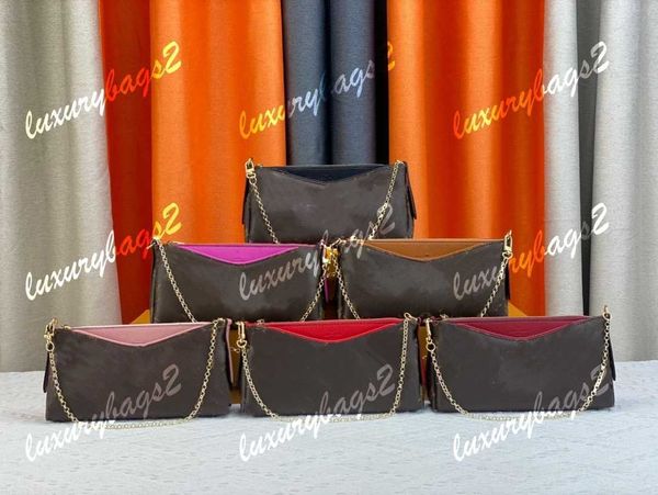 

palls cluth shoulder bag designers purse brown flowers m41638 designer chain wallet women bag 3 colors 21cm genuine leather habdbag fashion