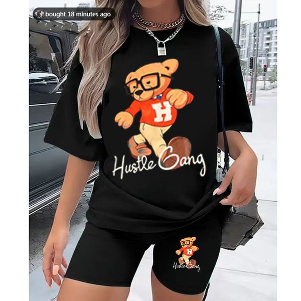 

womens summer tracksuits casual outfits two piece set designer printed o-neck short sleeve t shirt shorts jogging suits women clothes, Gray