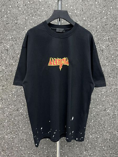 

black os t shirts white plus size tshirts fashion clothes chest lightning letter environmental protection black casual shoulder drop loose c, White;black