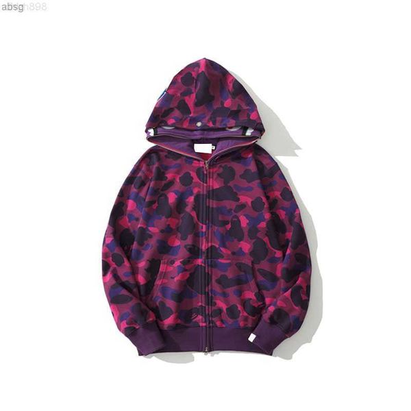 

fashion mens hoodie shark coat luminous cardigan hoodies men women's hip hop brand black and white color camouflage loose sweater