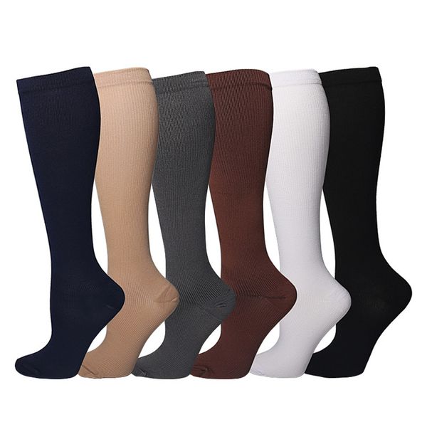 

compression stockings blood circulation promotion slimming compression socks anti-fatigue comfortable sport socks running marathon cycling v, Black