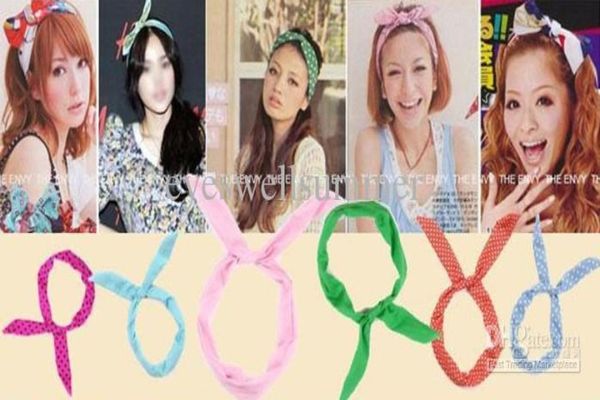 

candy color chiffon rabbit ear headbands hair bands hair ornament accessories whole4947531, Black;brown