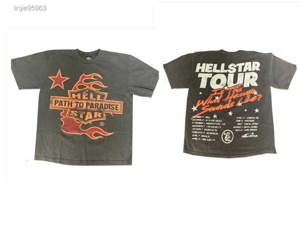 

hellstar studios alphabet side face print wash cotton short sleeve t-shirt man women t cotton men vintage t-shirts summer tee smlxl, Black;brown