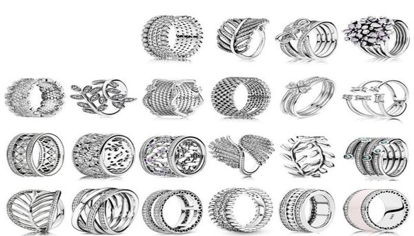

pan family ring 925 silver couple fashion trend ring elegant bow leaves heartshaped8732468