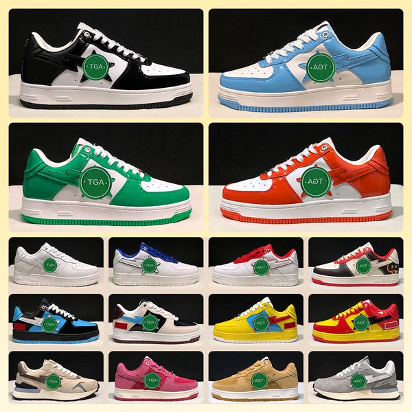 

bapestas running shoes baped platform shoe sta black white blue orange green pink beige suede black blue suede leather grey green sneakers f