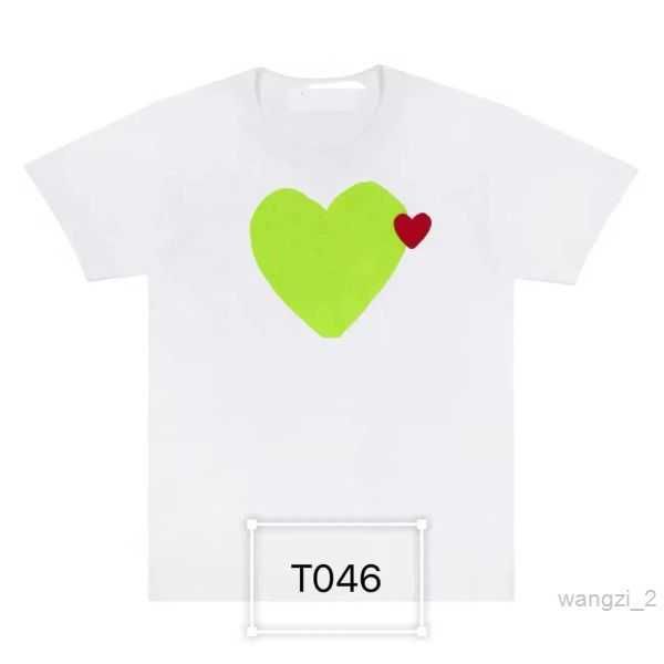 

23ss summer cdgs mens t-shirts play shirt shirts men women commes short sleeve womens des badge garcons embroidery heart red 2 0b1d, White;black
