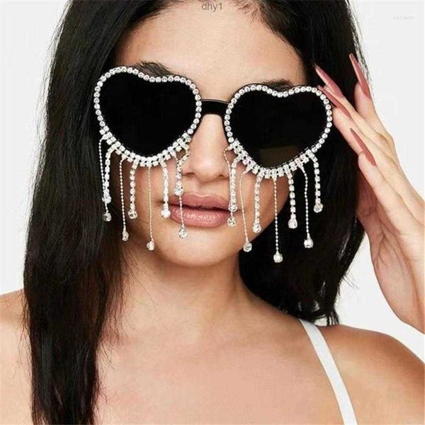 

sunglasses candy color love tassel y2k glasses fashion heart frameless ocean personalized sungalssesobxe, White;black
