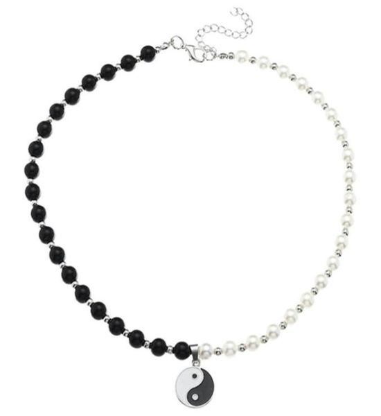 

pendant necklaces 1pc tai ji design pearl necklace creative fashion for black white5971478, Silver