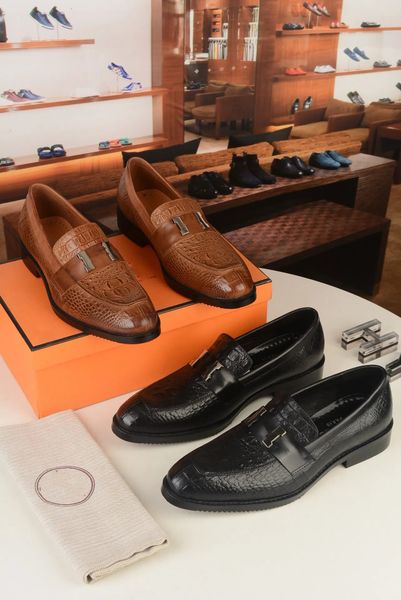 

luxury men's monk strap wedding designer dress shoes alligator print genuine calf leather handmade business office formal shoes for men, Black