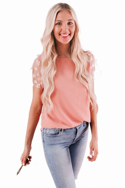 

pink crewneck applique splicing sleeve 2023 new b3am#, White