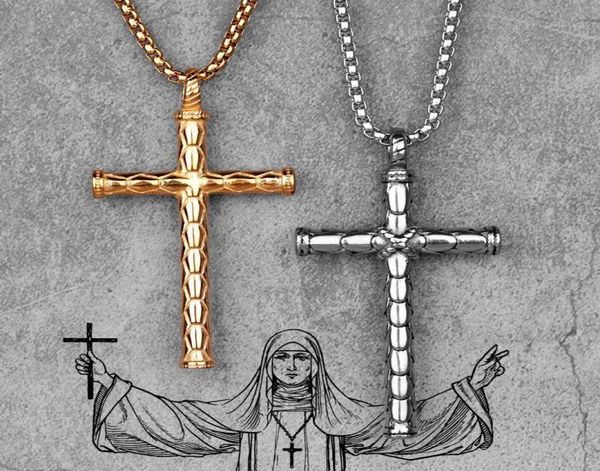 

dragon scale gold cross long men necklace pendants chain for boyfriend male stainless steel jewelry creativity gift whole11206384, Silver